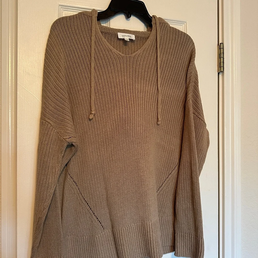 J Jill’s Haven - Linen/Cotton pullover hoodie sweater chic - Picture 4 of 5